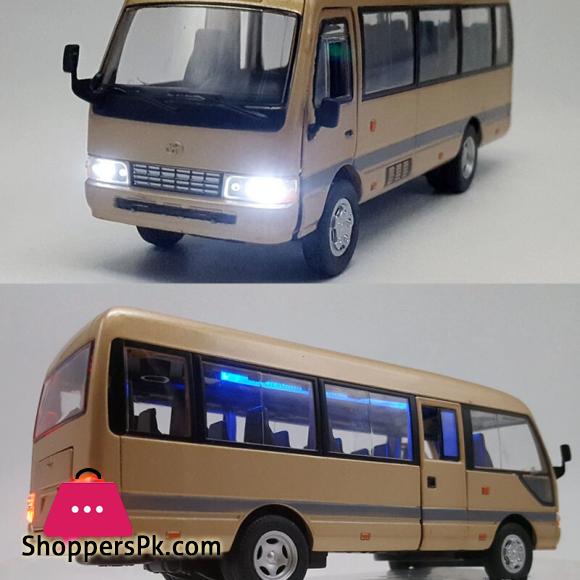 1:32 Toyota Coaster Bus Alloy Car Diecast Model Car Toy Simulation Metal Business Bus Vehicle Toys For Kids Gifts