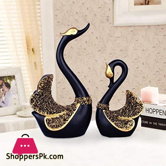2 Pieces of Swan Ornaments Figurines,Swan Cake Decoration,Car Figurines Decoration,Home Wedding Christmas Decoration