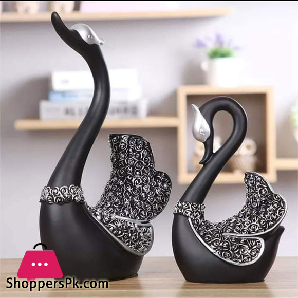 2 Pieces of Swan Ornaments Figurines,Swan Cake Decoration,Car Figurines Decoration,Home Wedding Christmas Decoration
