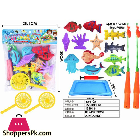 Childrens Fishing Toys Set Double Magnetic Fishing Rod Parent-child Interactive Puzzle Outdoor Fishing Water