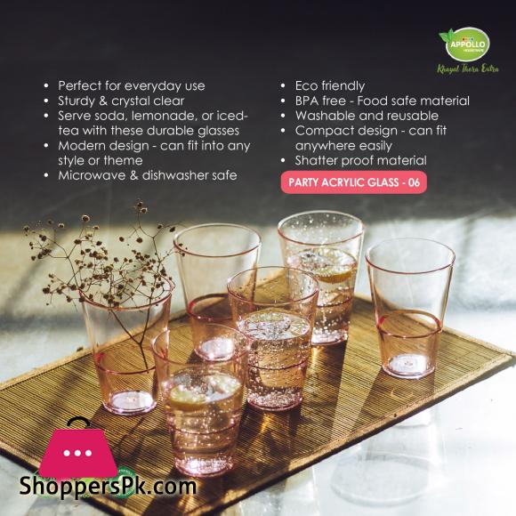 Appollo Party Acrylic Glass Model-6 Set (6 pieces)