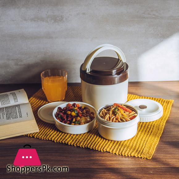 Appollo Sizzler Lunch Carrier (1 Steel & 1 Salad Bowl) Large