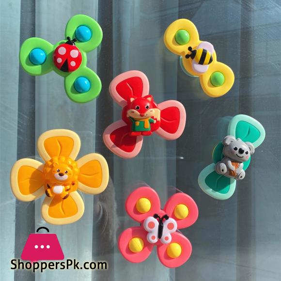 Baby Rattle Toy Fun Insects With Suction Cup Swivel Bath Rattle Toy Rattle Development Educational Toy - Pack of 3
