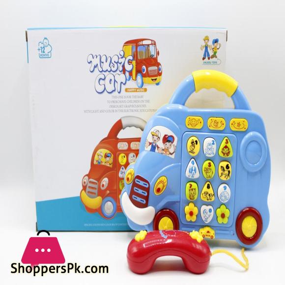 Bus Shaped Musical Telephone Toy Blue