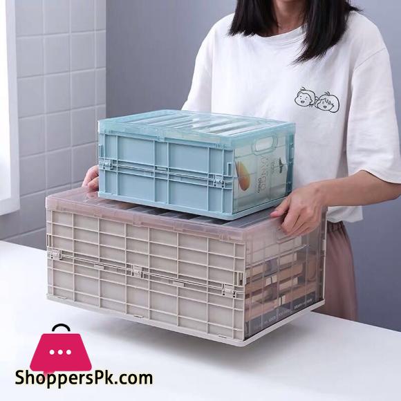 Collapsible Plastic Storage Crate Box Wardrobe Stackable Home Garage Warehouse Desktop Storage Box Car Organizer - Small