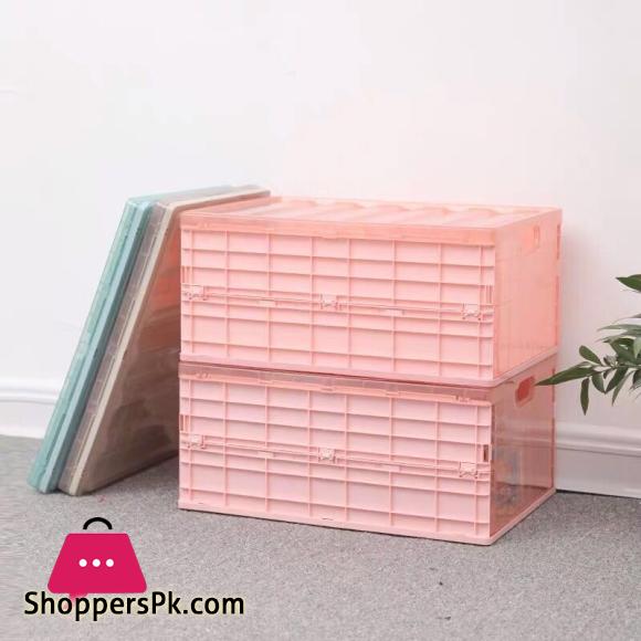 Collapsible Plastic Storage Crate Box Wardrobe Stackable Home Garage Warehouse Desktop Storage Box Car Organizer - Medium