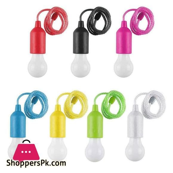 Colorful Pull Light Bulb Chandelier Portable Hanging Light Bulb Outdoor Camping Garden Decoration Hanging LED Night Light Lamp