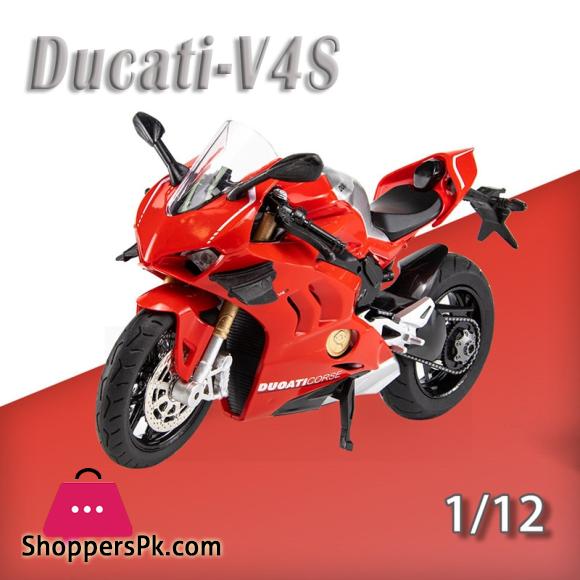 Ducati V4S Motorcycle Model Iocomotive Toy With Light Simulation Childrens Diecast Toy Car Christmas Gift Car Decoration