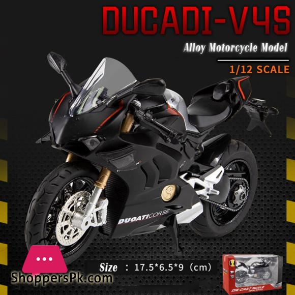 Ducati V4S Motorcycle Model Iocomotive Toy With Light Simulation Childrens Diecast Toy Car Christmas Gift Car Decoration