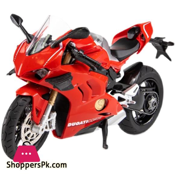 Ducati V4S Motorcycle Model Iocomotive Toy With Light Simulation Childrens Diecast Toy Car Christmas Gift Car Decoration