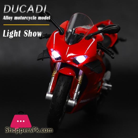Ducati V4S Motorcycle Model Iocomotive Toy With Light Simulation Childrens Diecast Toy Car Christmas Gift Car Decoration