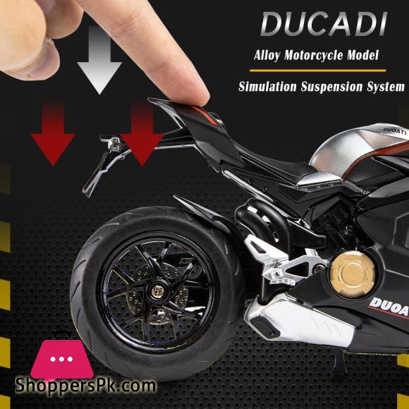 Ducati V4S Motorcycle Model Iocomotive Toy With Light Simulation Childrens Diecast Toy Car Christmas Gift Car Decoration