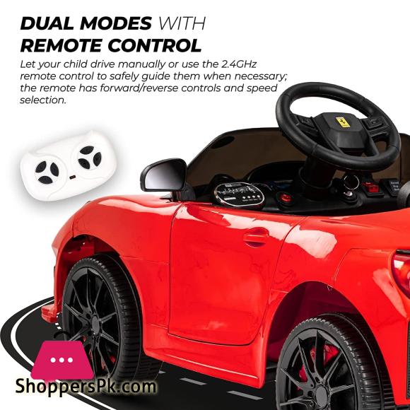 Electric M6 Ferrari Ride on Car for Kids with Rechargeable Battery Music Lights Baby Toy Car with Remote Control Racing Car Ride on Motor Car for Kids (Red)