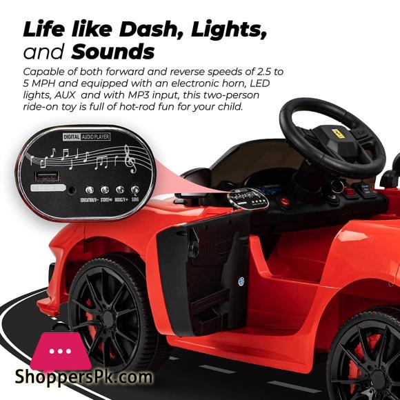 Electric M6 Ferrari Ride on Car for Kids with Rechargeable Battery Music Lights Baby Toy Car with Remote Control Racing Car Ride on Motor Car for Kids (Red)