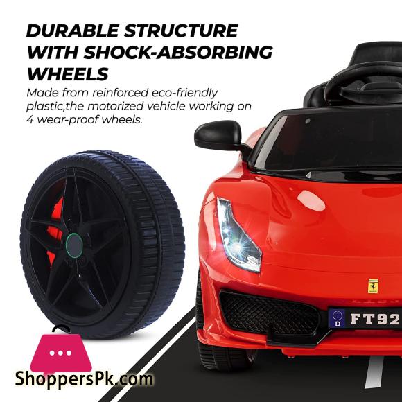 Electric M6 Ferrari Ride on Car for Kids with Rechargeable Battery Music Lights Baby Toy Car with Remote Control Racing Car Ride on Motor Car for Kids (Red)