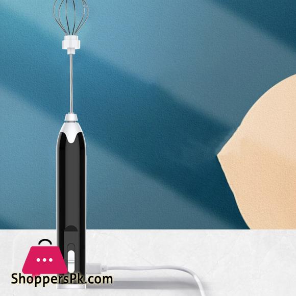 MEOKO Electric Stainless Steel Household Egg Beater Handheld Egg Beater for Baking (Black)