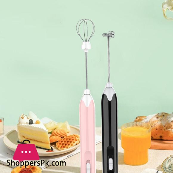 MEOKO Electric Stainless Steel Household Egg Beater Handheld Egg Beater for Baking (Black)