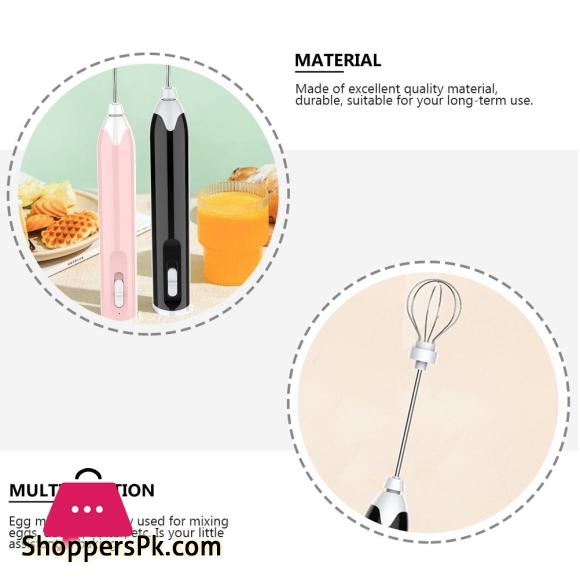 MEOKO Electric Stainless Steel Household Egg Beater Handheld Egg Beater for Baking (Black)