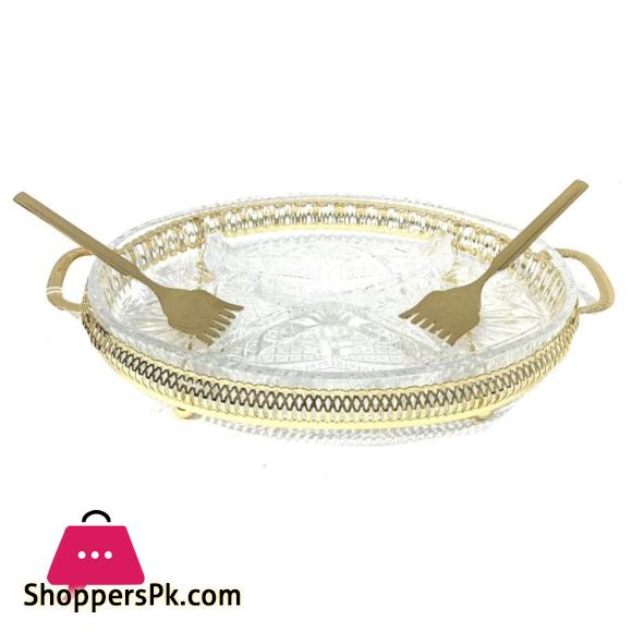 Fancy Division Dish on Stand With Forks