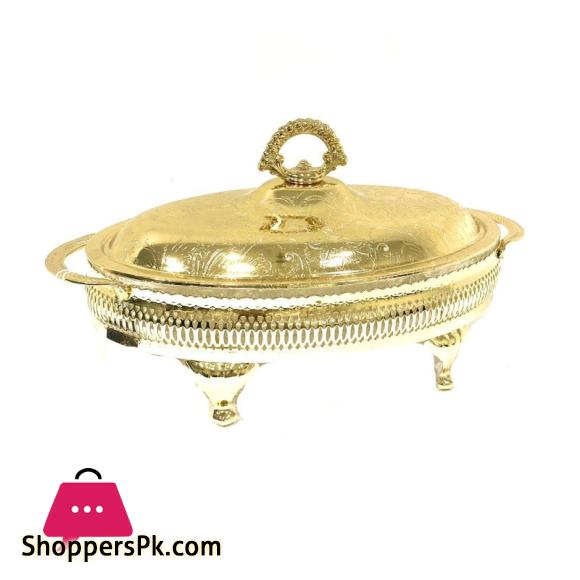 Fancy Golden 4 Division Dish With Lid