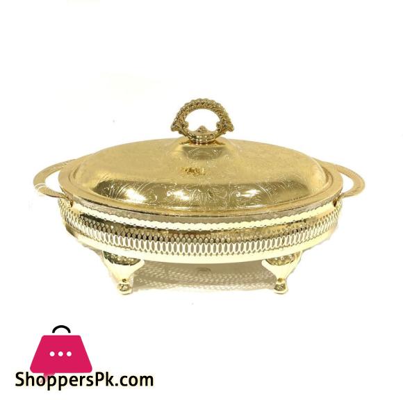 Fancy Golden 4 Division Dish With Lid