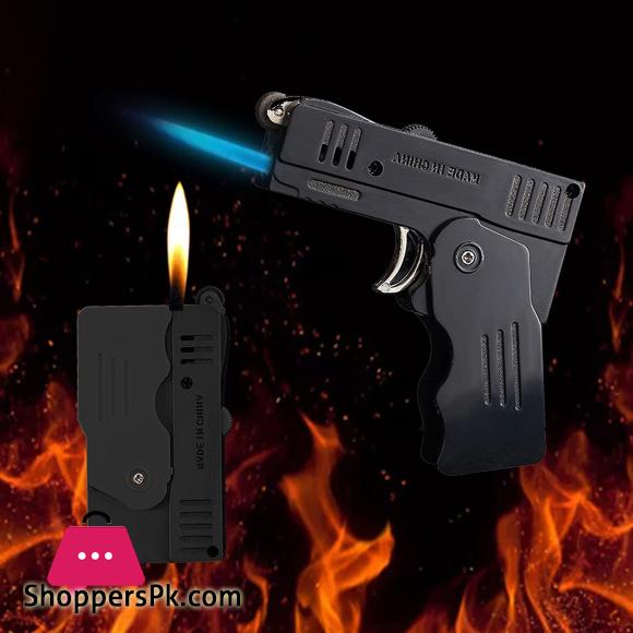Foldable Dual-Mode Lighter, Dual-use Inflatable Windproof Folding Lighter Butane Refillable with Lockable, Multifunction Cool Lighters, for Smoking Candles Kitchen Cooking Unique Gift