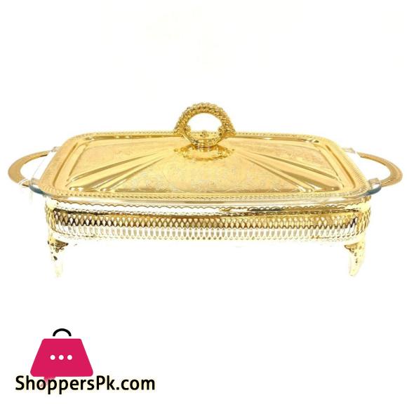Golden Fancy Casserole With Lid