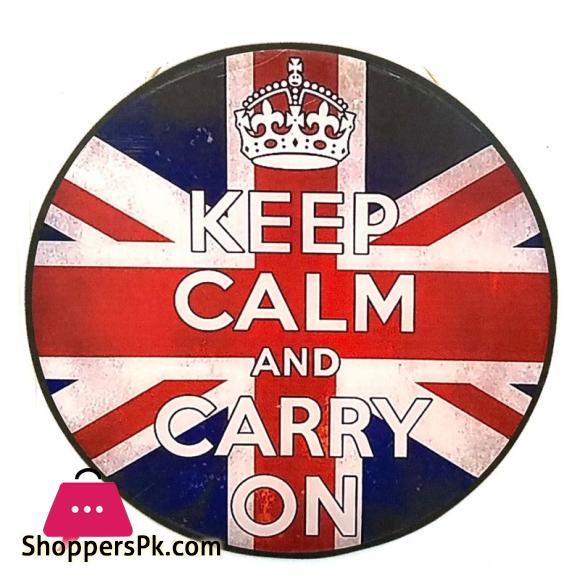 Keep Calm Hanging Wooden Frame Round - Home Decor