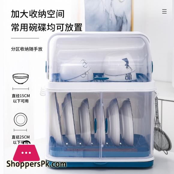 Kitchen drain bowl rack bowl rack plastic cupboard with cover bowl chopsticks storage box drain rack