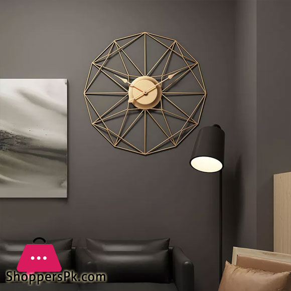 Large Silent Iron Art Wall Clock Modern Design Home Office Decoration European Style Hanging Clock 50cm