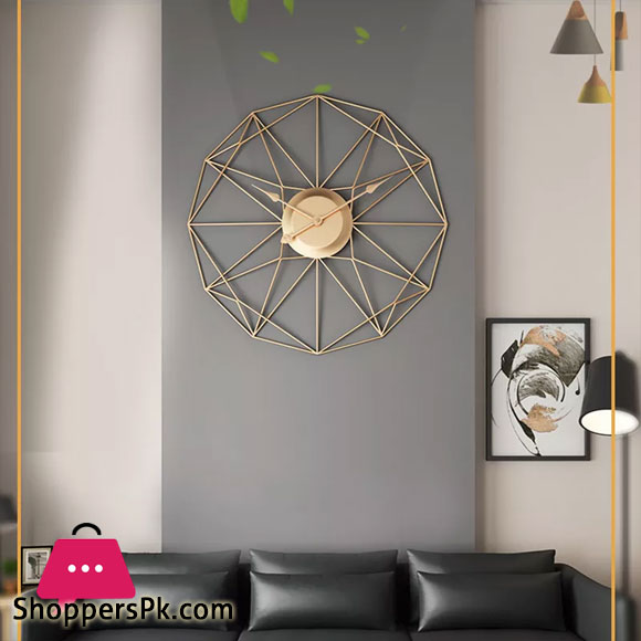 Large Silent Iron Art Wall Clock Modern Design Home Office Decoration European Style Hanging Clock 50cm