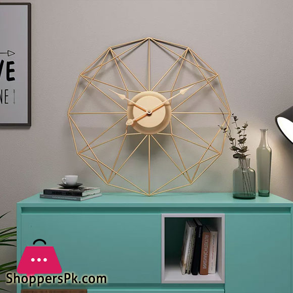 Large Silent Iron Art Wall Clock Modern Design Home Office Decoration European Style Hanging Clock 50cm