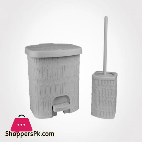 Limon Dustbin and Toilet Brush Set