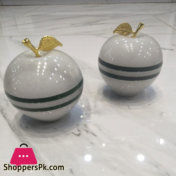 Vintage Marble White Apple 1pcs - Home decor