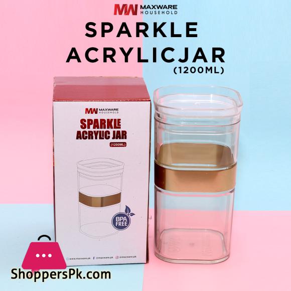 Appollo Maxware Household Sparkle Acrylic Jar 1200 ml Pack of 3
