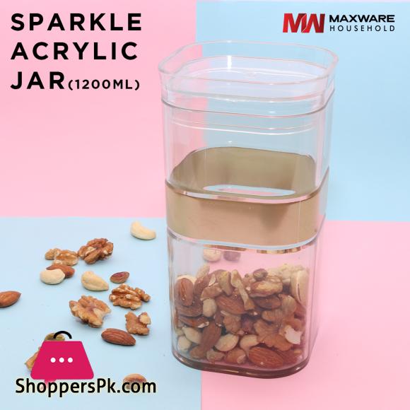 Appollo Maxware Household Sparkle Acrylic Jar 1200 ml Pack of 3