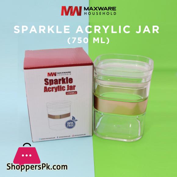 Appollo Maxware Household Sparkle Acrylic Jar 750 ml Pack of 3