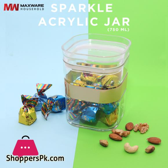 Appollo Maxware Household Sparkle Acrylic Jar 750 ml Pack of 3