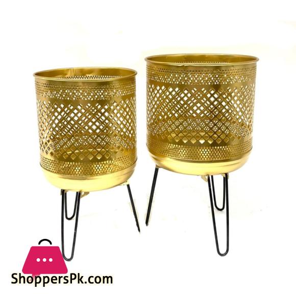 Metal Planter With Folding legs Classic (Set of 2)