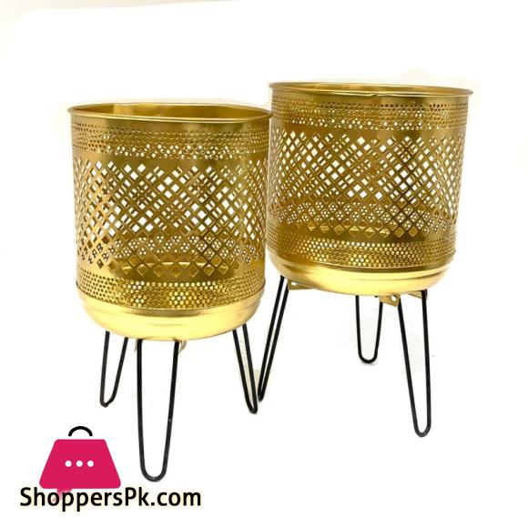 Metal Planter With Folding legs Classic (Set of 2)