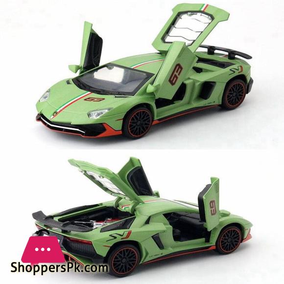 Miniauto 1:32 Scale LP780 4 Super Toy Car Diecast Model Pull Back Doors Openable Sound & Light Educational Collection Gift|