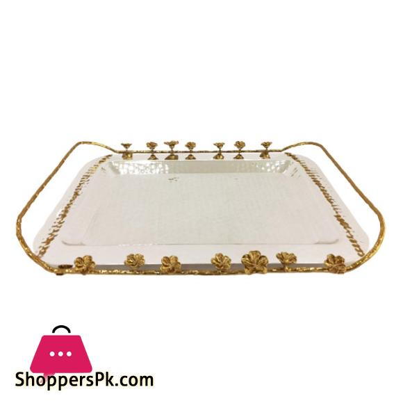 ORCHID Rectangular Serving Tray (Silver)