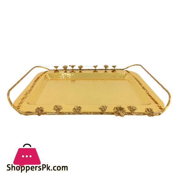 Orchid Rectangular Medium Tray (Gold)