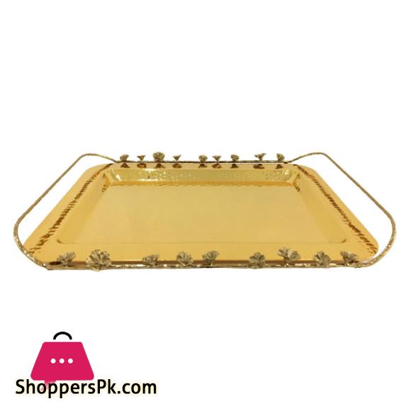 Orchid Rectangular Tray Large (Gold)