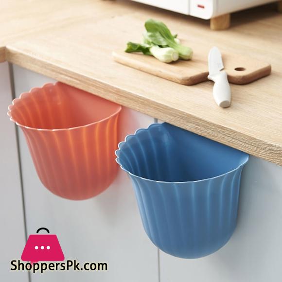 Over the Cabinet Kitchen Trash Can Flower Shape Cabinet Door Hanging Dustbin Creative Hanging Trash Can