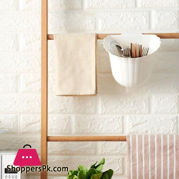 Over the Cabinet Kitchen Trash Can Flower Shape Cabinet Door Hanging Dustbin Creative Hanging Trash Can