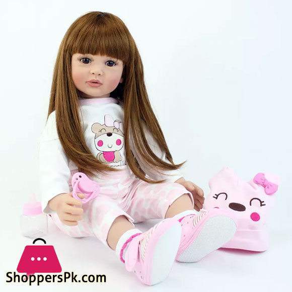 Reborn Baby Girl Reborn Toddler Boneca Soft Silicone Cloth Body Lifelike Newborn Dolls for Girls Realistic Reborn Dolls 60CM