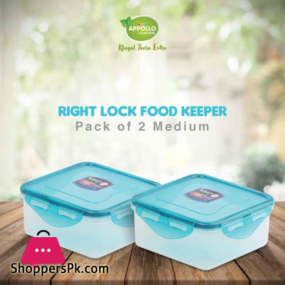 Appollo Right Lock Food Keeper - Pack of 2 (Medium-600ml)