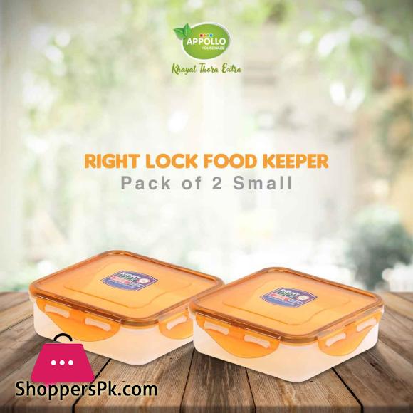 Appollo Right Lock Food Keeper - Pack of 2 (Small-400ml)