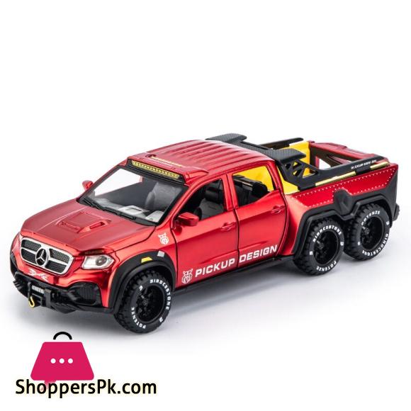 Simulation Alloy Car Modle XCLASS EXY 6X6 Pickup 1:28 Metal Toy Car Sound Light Pull Back Model Toys For Boys Birthday Present